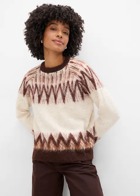 Maglione con motivo nordico, bonprix