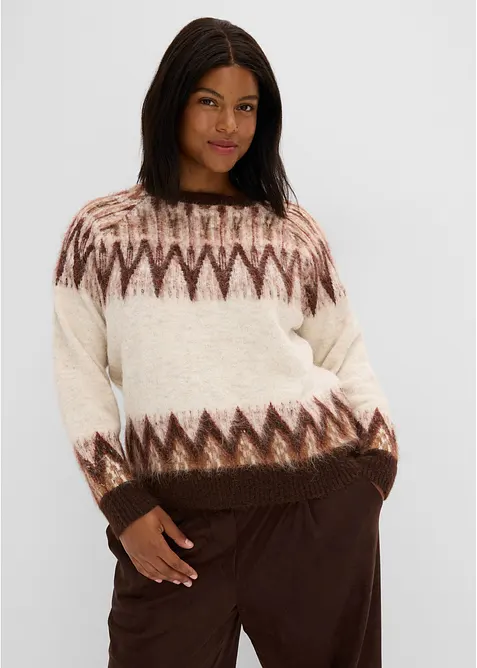 Maglione con motivo nordico, bonprix