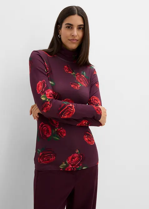 Maglia a maniche lunghe in misto viscosa morbido, bonprix