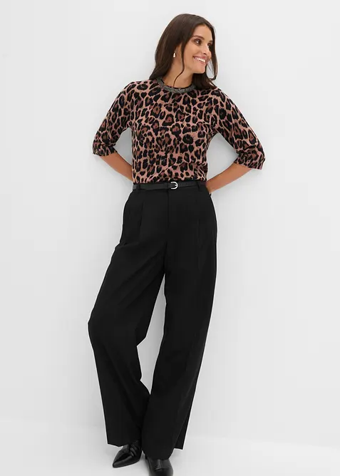 Maglione in filato fine fantasia, bonprix
