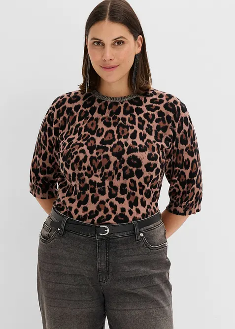 Maglione in filato fine fantasia, bonprix