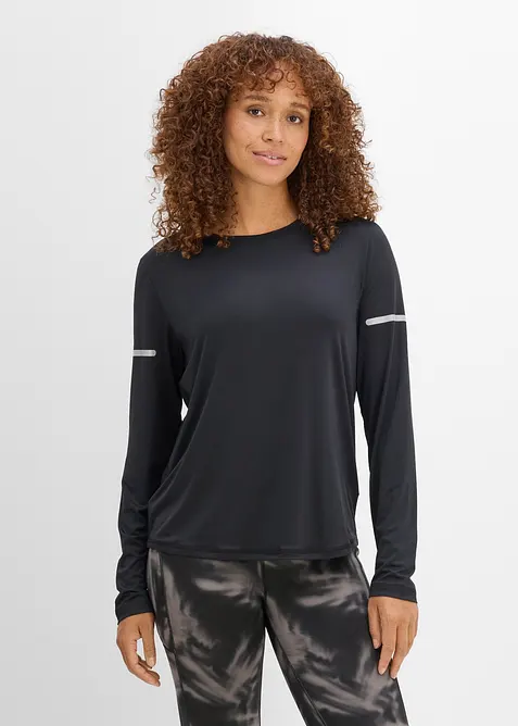 Maglia per sport ad asciugatura rapida con dettagli riflettenti (pacco da 2), bonprix