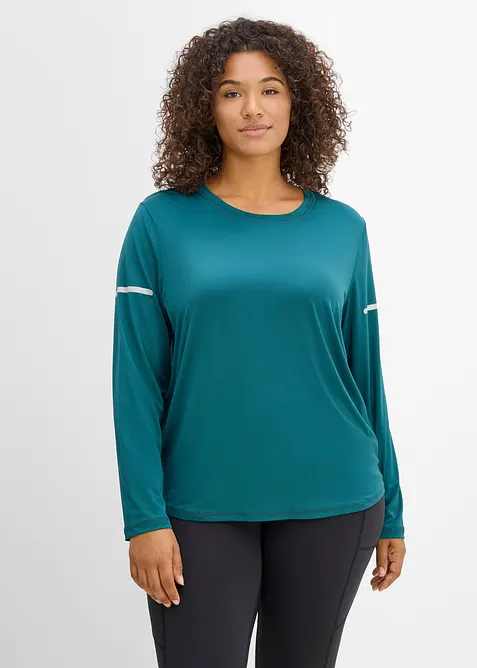 Maglia per sport ad asciugatura rapida con dettagli riflettenti (pacco da 2), bonprix