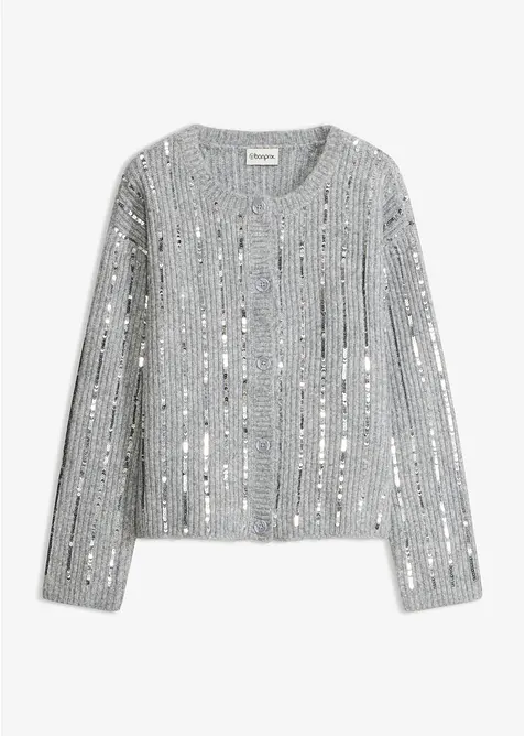Cardigan con applicazione di paillettes, bonprix