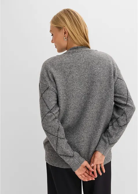 Cardigan lungo effetto glitterato, bonprix