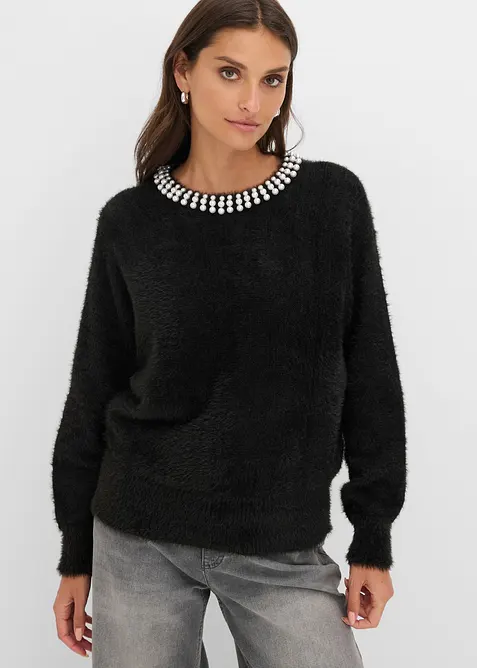Maglione con perle, bonprix