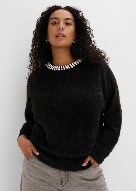 Maglione con perle, bonprix