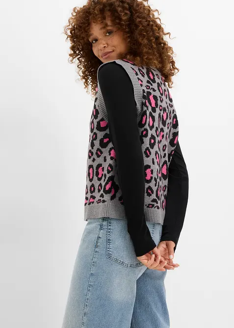 Gilet in maglia con filato piumato, bonprix