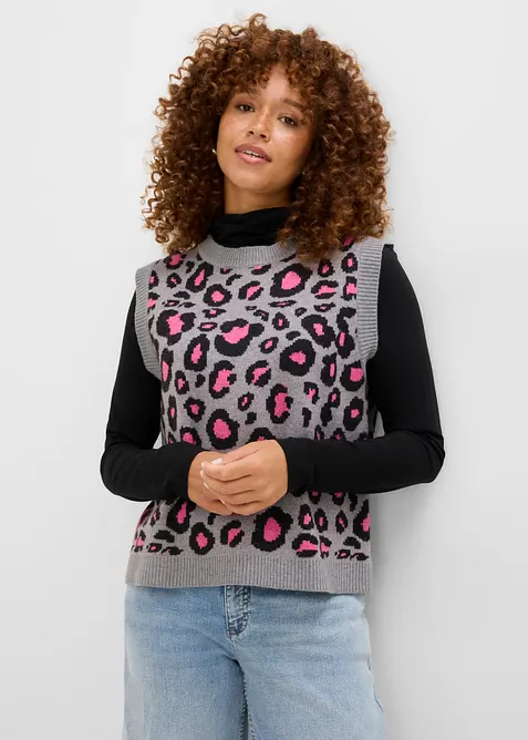 Gilet in maglia con filato piumato, bonprix