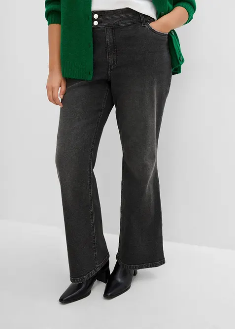 Jeans bootcut, vita alta, bonprix