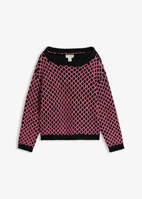Maglione boxy con filato peloso, bonprix