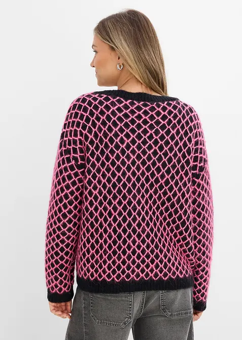 Maglione boxy con filato peloso, bonprix