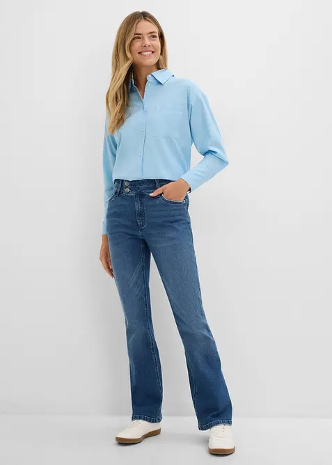 Jeans bootcut, vita alta, bonprix