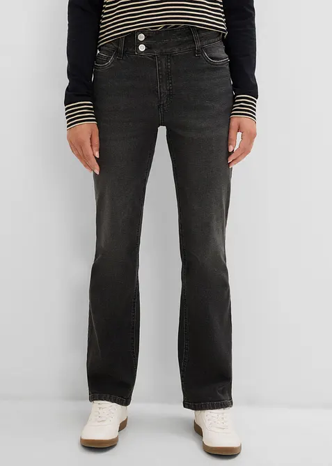 Jeans bootcut, vita alta, bonprix