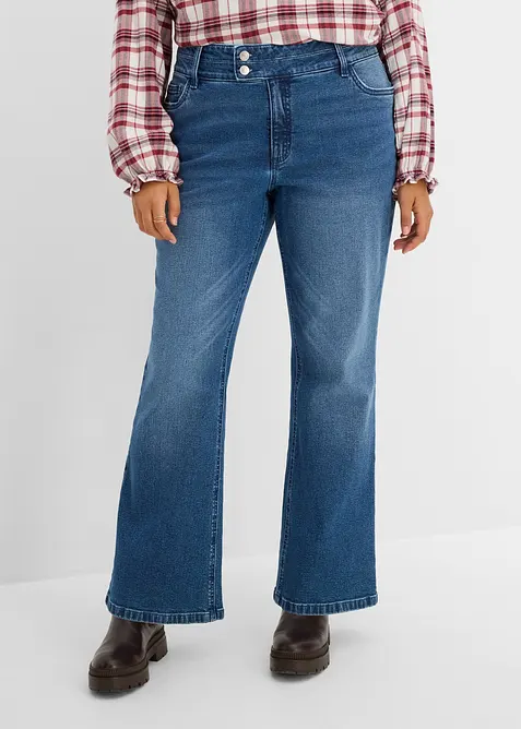 Jeans bootcut, vita alta, bonprix