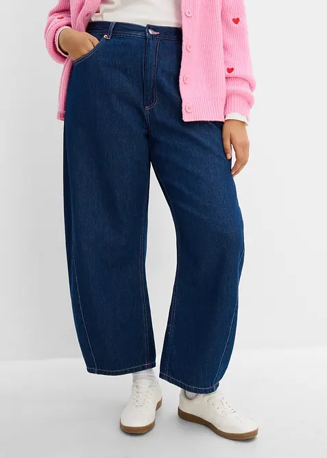 Jeans barrel, vita alta, bonprix