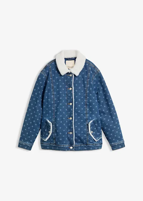 Giacca di jeans con fodera teddy calda, bonprix