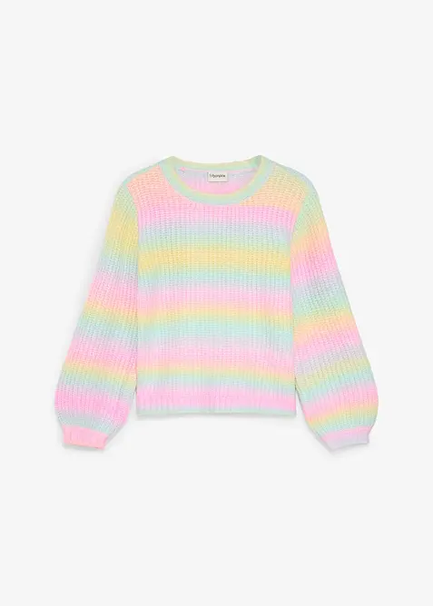 Maglione in filato grosso con maniche a palloncino, bonprix