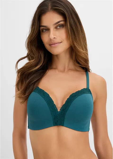 Reggiseno senza ferretto con coppe preformate e cotone biologico (pacco da 2), bonprix