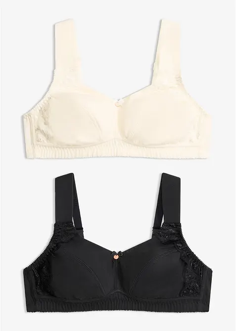 Reggiseno senza ferretto con cotone (pacco da 2), bonprix