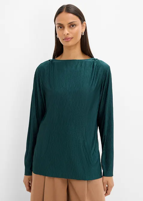 Maglia a maniche lunghe con effetto strutturato, bonprix