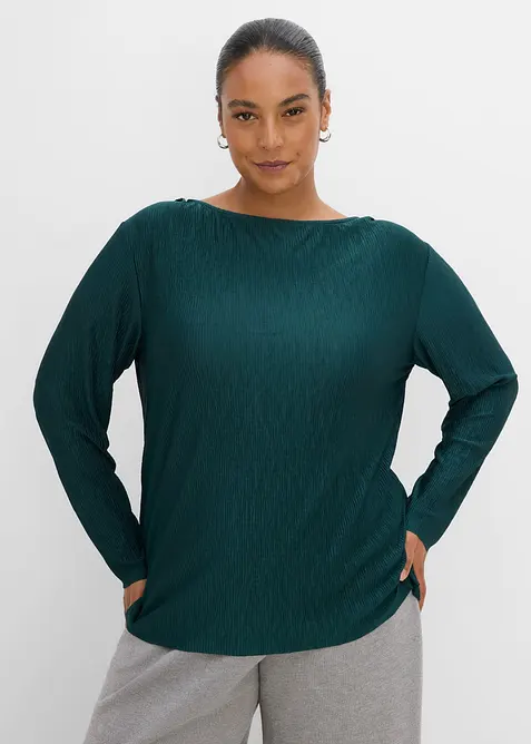Maglia a maniche lunghe con effetto strutturato, bonprix