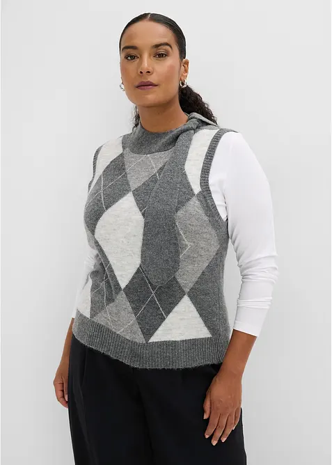 Gilet in maglia con sciarpina integrata, bonprix