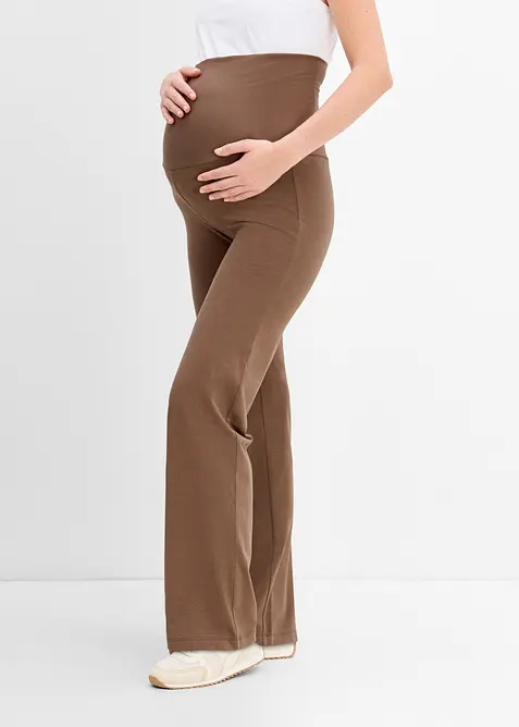 Pantaloni 2-in-1 in jersey con fascia in vita risvoltabile per la gravidanza e il post-parto, bonprix