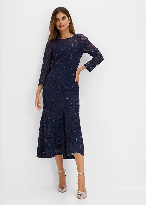 Abito in pizzo con paillettes luccicanti, bonprix