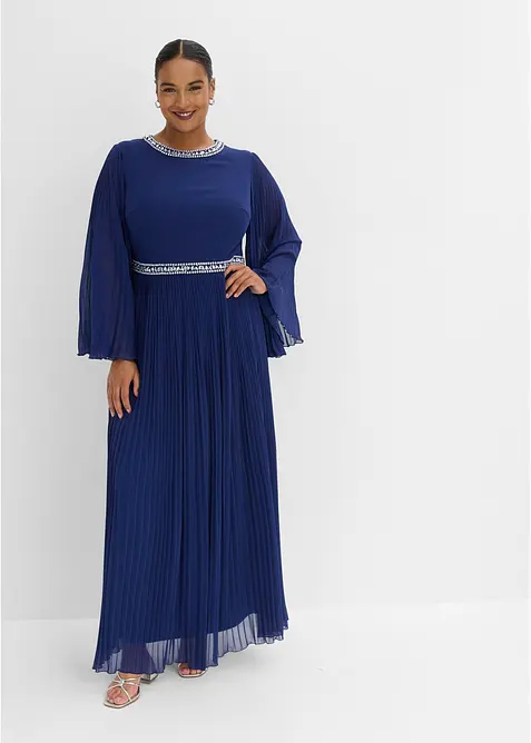Abito da sera plissettato con strass, bonprix