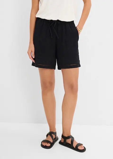 Bermuda in misto viscosa con elastico in vita, bonprix