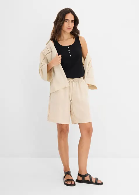 Bermuda in misto viscosa con elastico in vita, bonprix