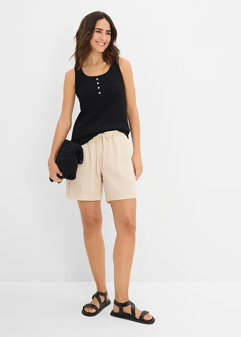 Top a costine lungo fino ai fianchi, bonprix