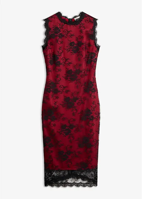 Abito in pizzo con fodera in satin lucido, bonprix