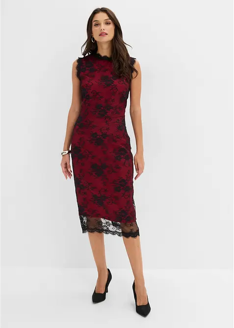 Abito in pizzo con fodera in satin lucido, bonprix