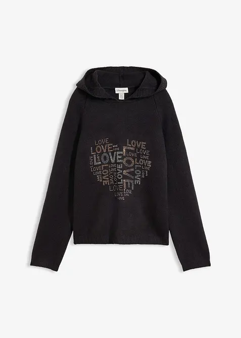 Maglione in filato fine con strass, bonprix