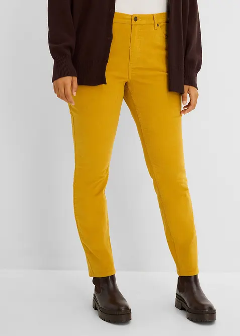 Pantaloni aderenti in velluto a coste misto cotone, bonprix