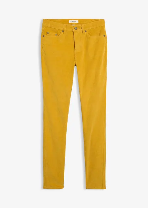 Pantaloni aderenti in velluto a coste misto cotone, bonprix
