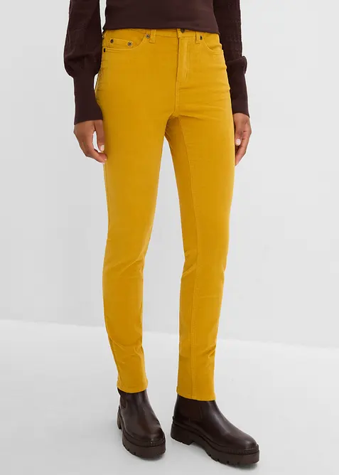 Pantaloni aderenti in velluto a coste misto cotone, bonprix