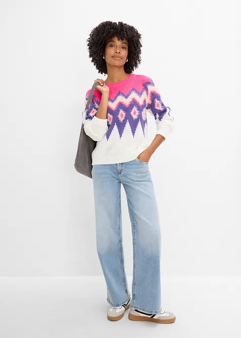 Maglione in filato grosso con motivo nordico, bonprix