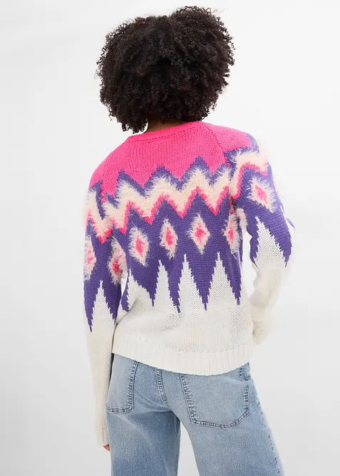 Maglione in filato grosso con motivo nordico, bonprix
