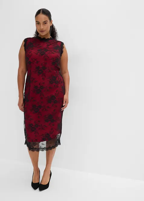 Abito in pizzo con fodera in satin lucido, bonprix