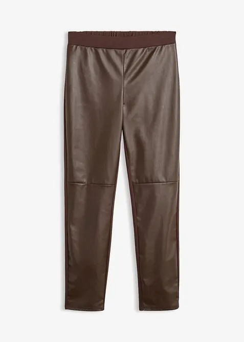 Leggings in similpelle con impunture al ginocchio, bonprix