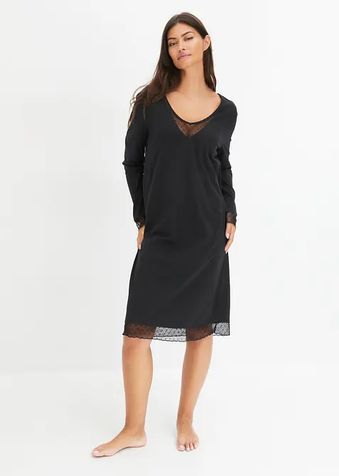 Camicia da notte con inserti in pizzo delicato, bonprix