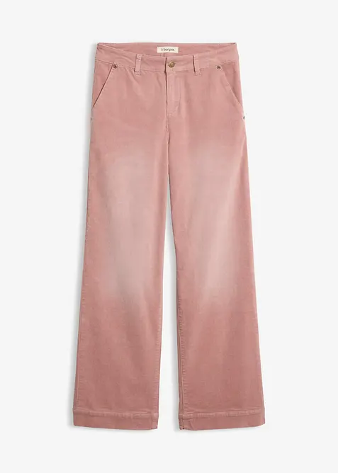 Pantaloni in velluto a coste di misto cotone elasticizzato, bonprix