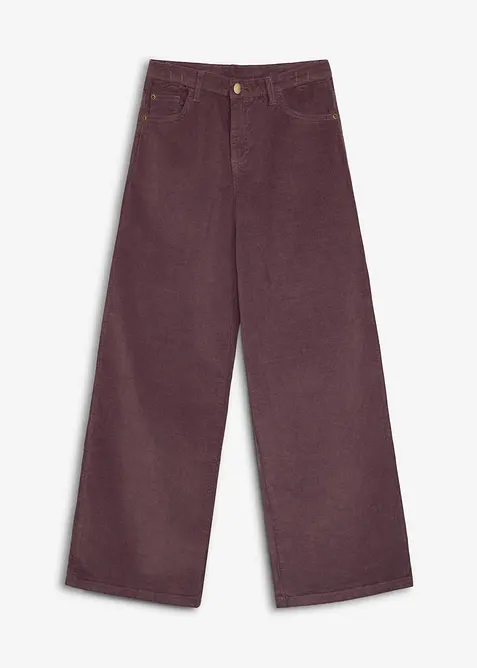 Pantaloni in morbido velluto a coste di cotone biologico elasticizzato, bonprix