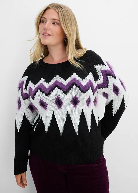 Maglione in filato grosso con motivo nordico, bonprix