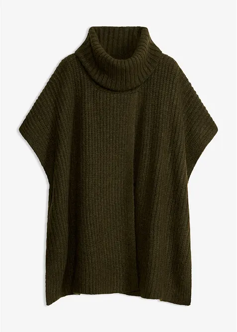 Maglione stile poncho in misto lana morbido, bonprix