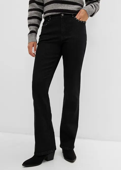 Jeans bootcut, vita alta, bonprix