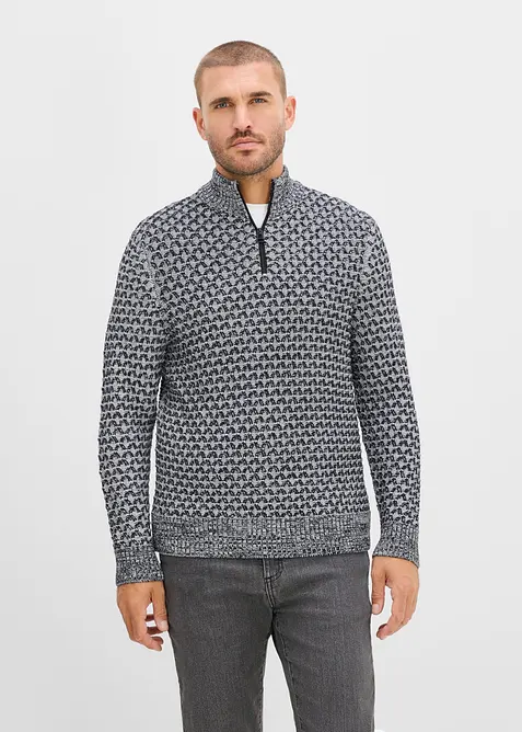 Maglione regular fit con collo alto e zip, bonprix